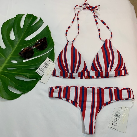 NWT B. Swim PUSHUP‎ Bikini Top + Brazilian Bottom 2PC SET Small Medium Large XL - Picture 1 of 8